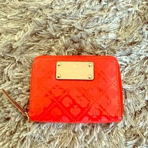 Red heart leather Kate spade wallet